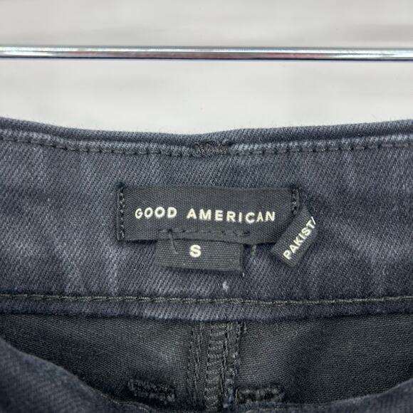 Good American Power Stretch Pull‑On Straight Jeans Black Sculpting Womens Sz S - Picture 6 of 10